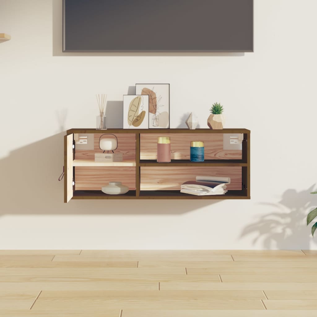 Armoire murale Marron miel 80x30x30 cm Bois de pin massif - XIOS