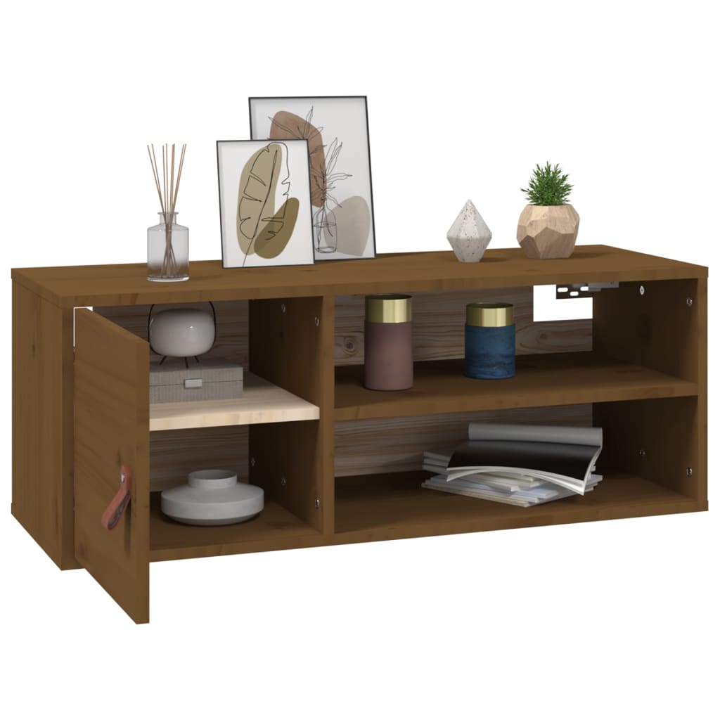Armoire murale Marron miel 80x30x30 cm Bois de pin massif - XIOS