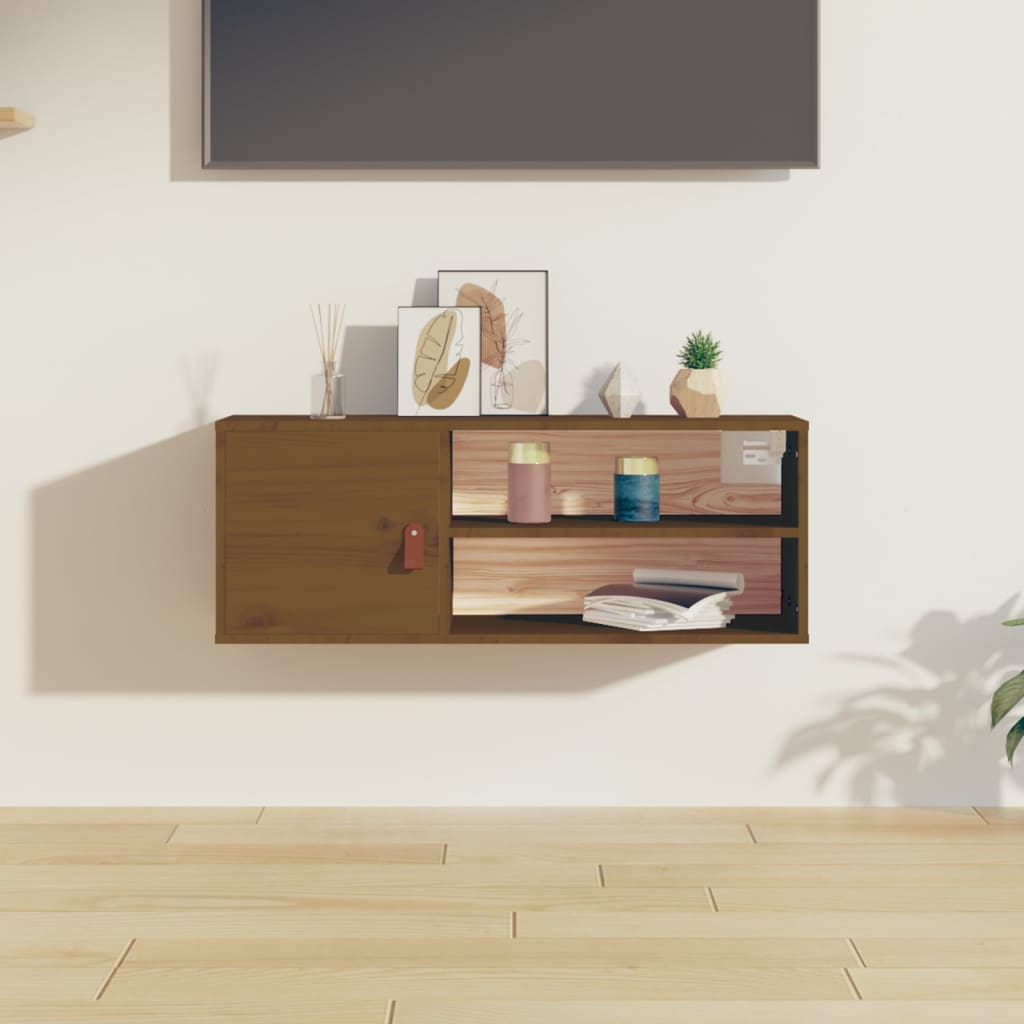 Armoire murale Marron miel 80x30x30 cm Bois de pin massif - XIOS
