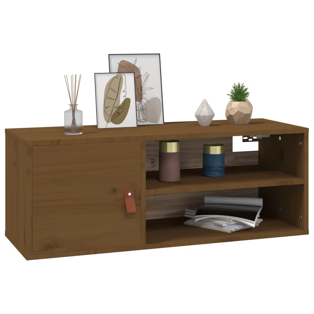 Armoires murales 2 pcs Marron miel 80x30x30 cm Bois Pin massif - XIOS