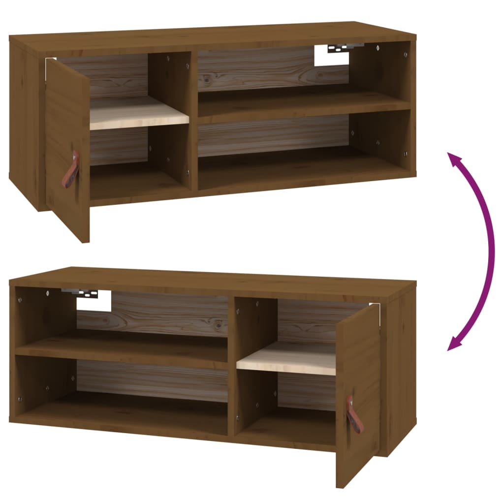 Armoires murales 2 pcs Marron miel 80x30x30 cm Bois Pin massif - XIOS