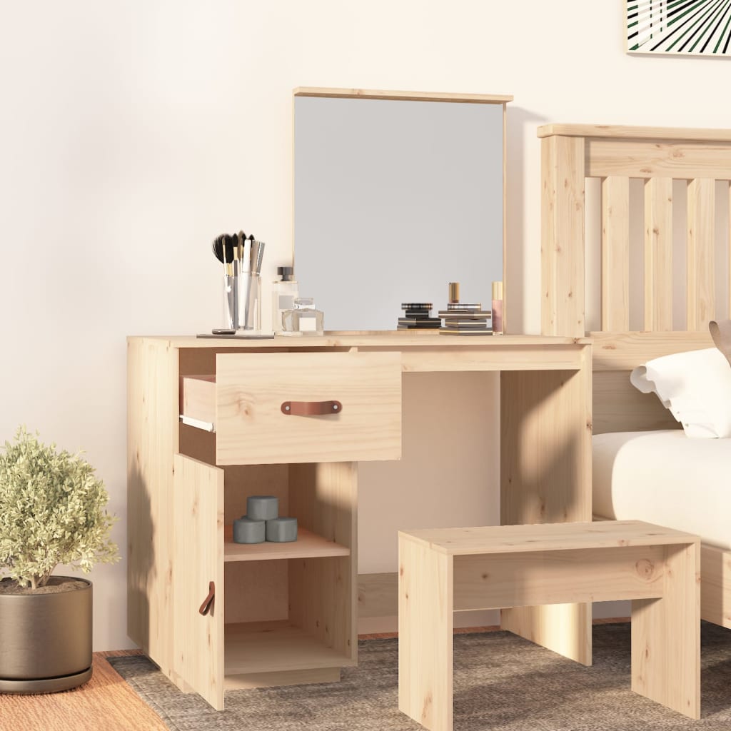 Coiffeuse 95x50x134 cm Bois de pin massif Coiffeuses vidaXL