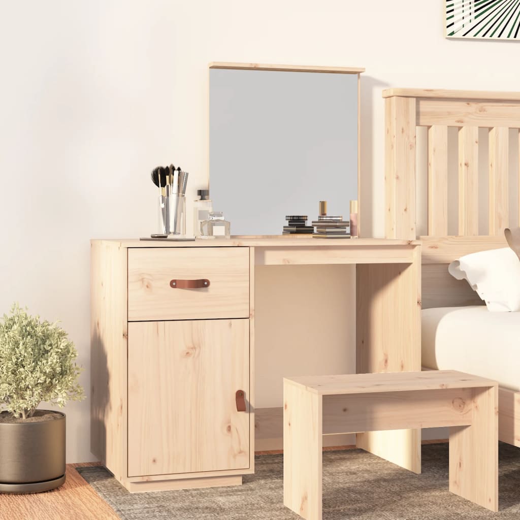 Coiffeuse 95x50x134 cm Bois de pin massif Coiffeuses vidaXL