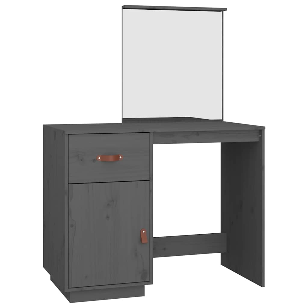 Coiffeuse Gris 95x50x134 cm Bois de pin massif - XIOS