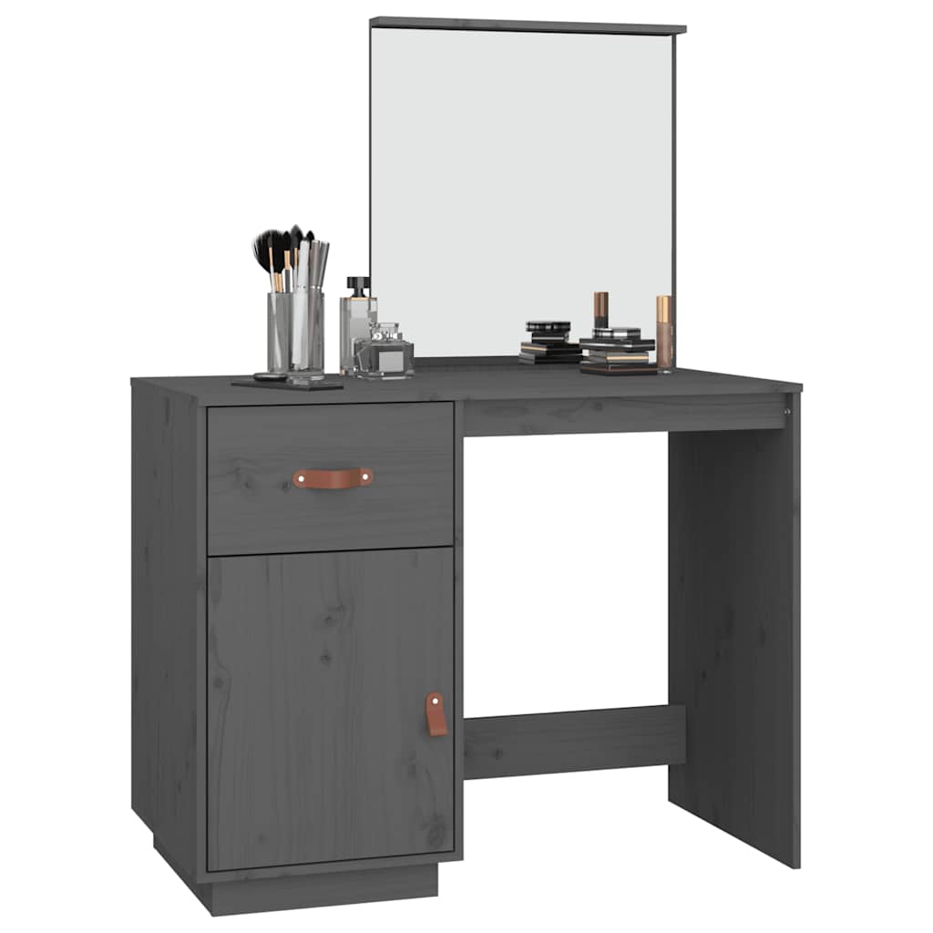 Coiffeuse Gris 95x50x134 cm Bois de pin massif - XIOS