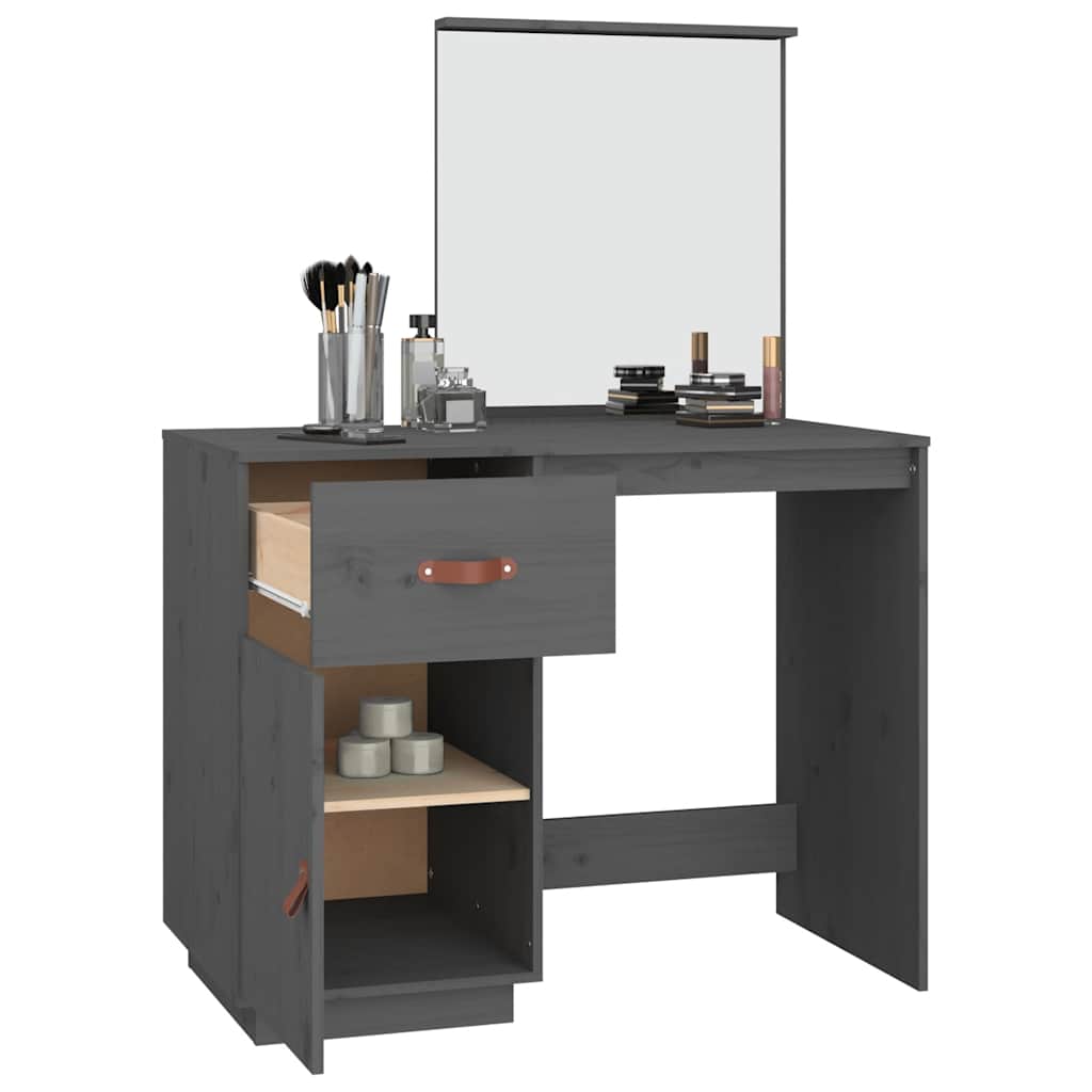 Coiffeuse Gris 95x50x134 cm Bois de pin massif - XIOS