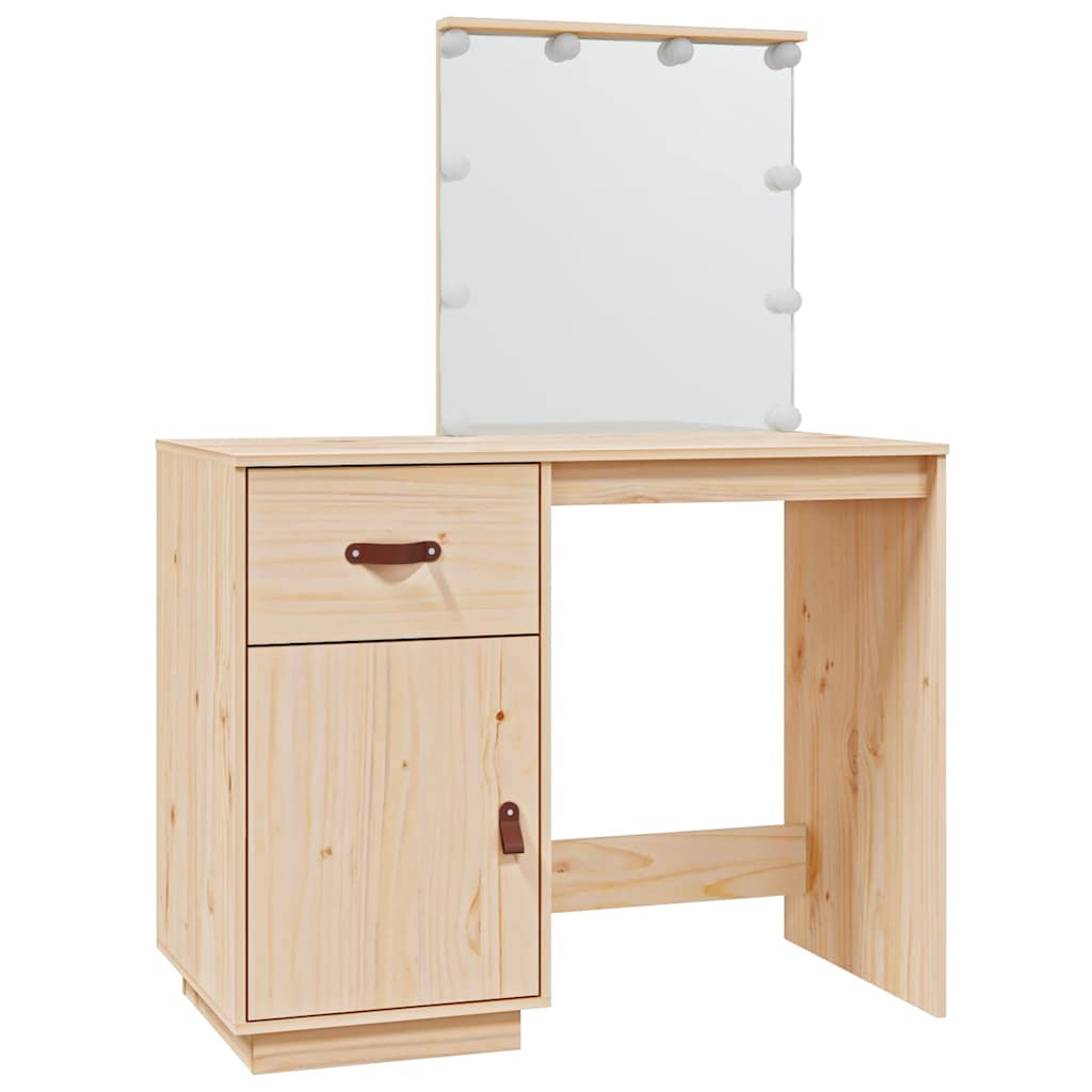 Coiffeuse avec LED 95x50x133,5 cm Bois de pin massif - XIOS