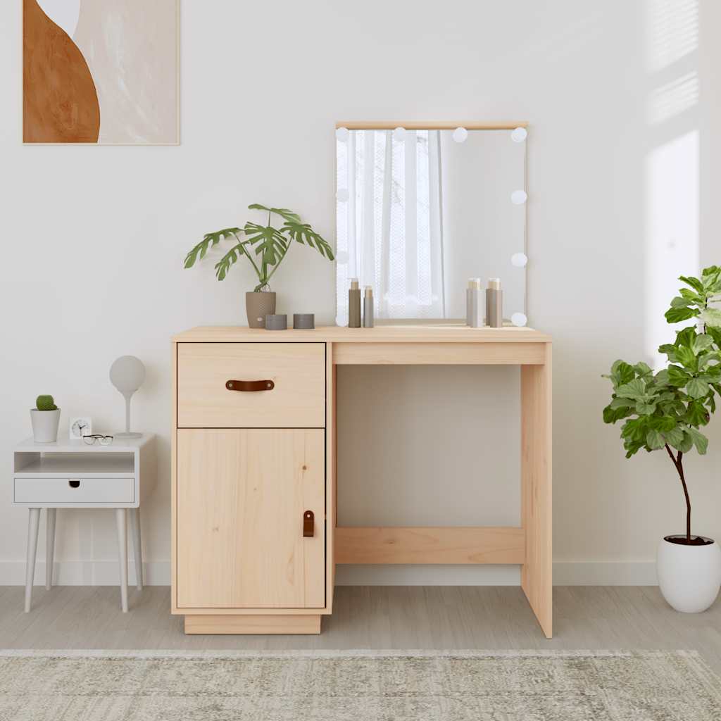 Coiffeuse avec LED 95x50x133,5 cm Bois de pin massif - XIOS