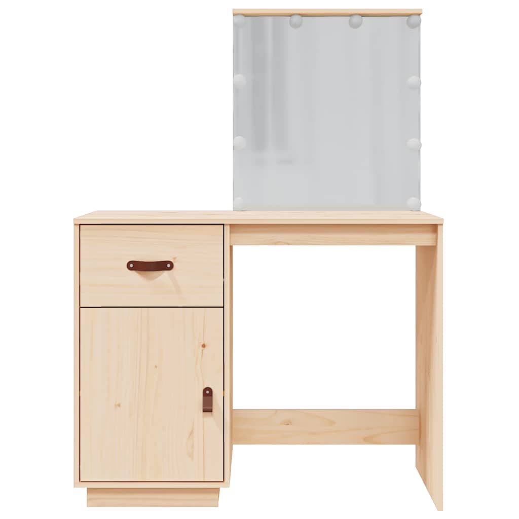 Coiffeuse avec LED 95x50x133,5 cm Bois de pin massif - XIOS