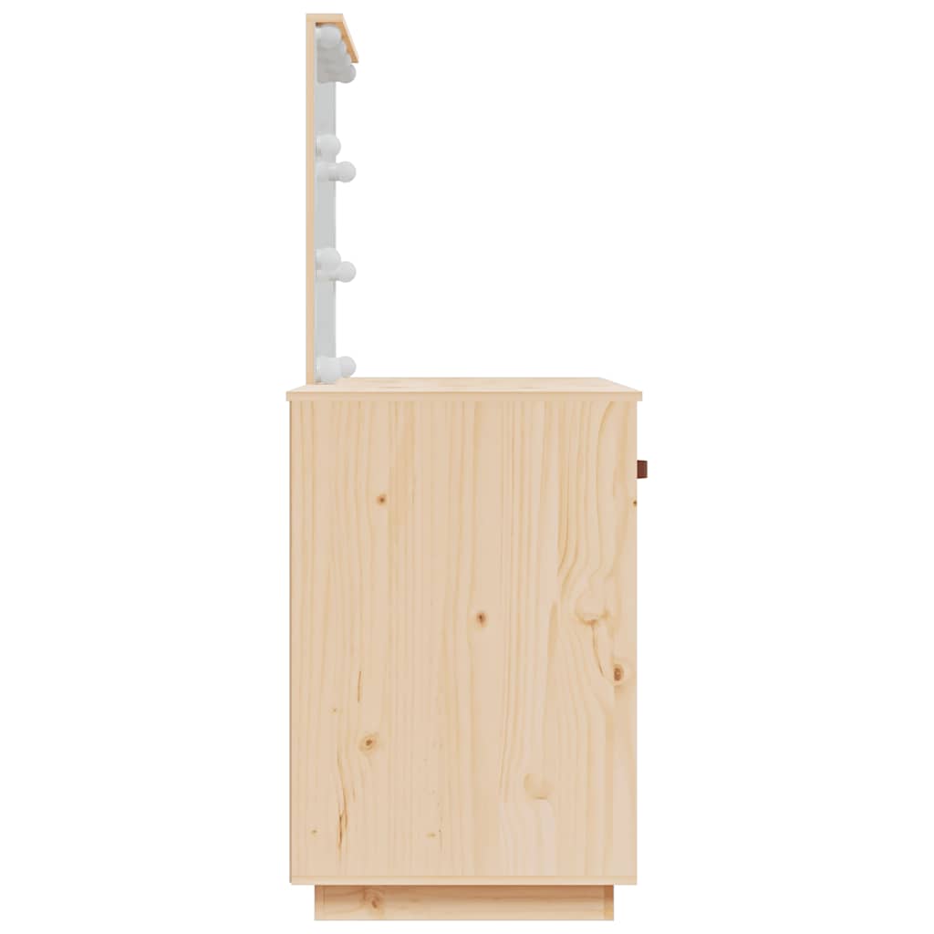 Coiffeuse avec LED 95x50x133,5 cm Bois de pin massif - XIOS