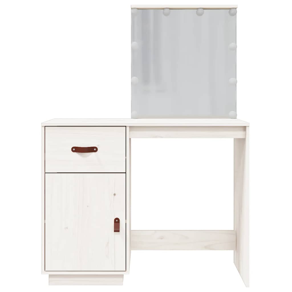 Coiffeuse avec LED Blanc 95x50x133,5 cm Bois de pin massif - XIOS