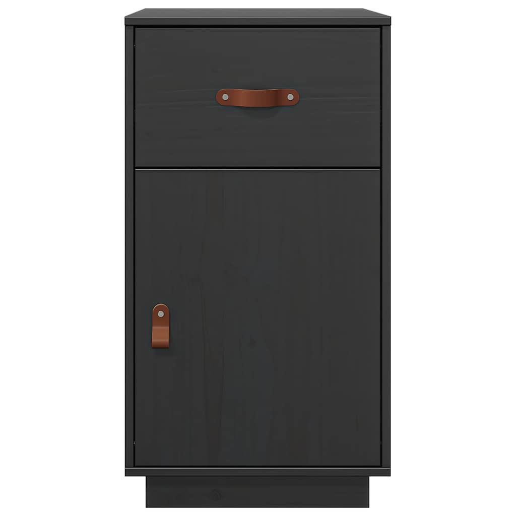 Armoire de bureau Noir 40x50x75 cm Bois massif de pin