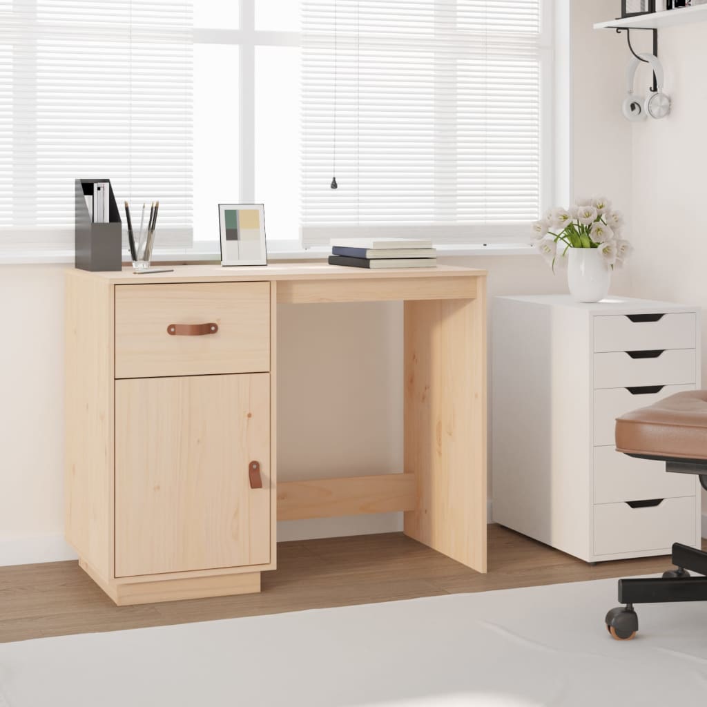 Bureau 95x50x75 cm Bois massif de pin Bureaux vidaXL