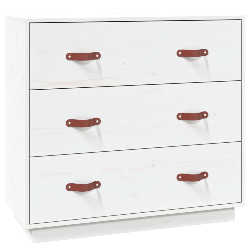 Buffet Blanc 80x40x75 cm Bois massif de pin - XIOS