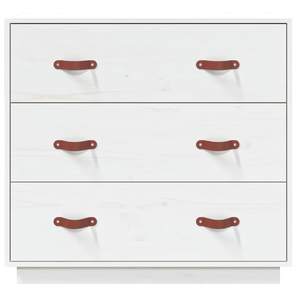 Buffet Blanc 80x40x75 cm Bois massif de pin - XIOS