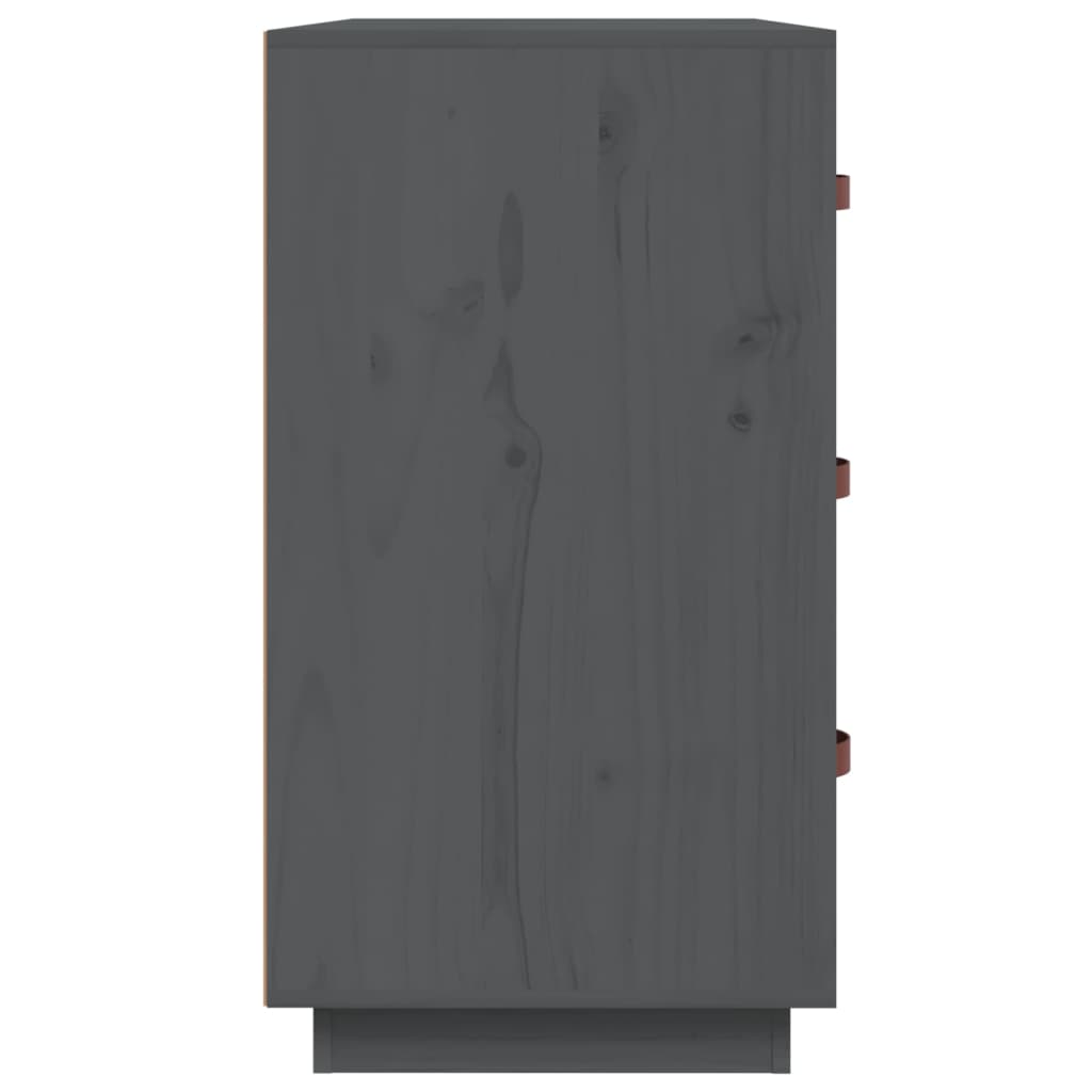 Buffet Gris 80x40x75 cm Bois massif de pin - XIOS