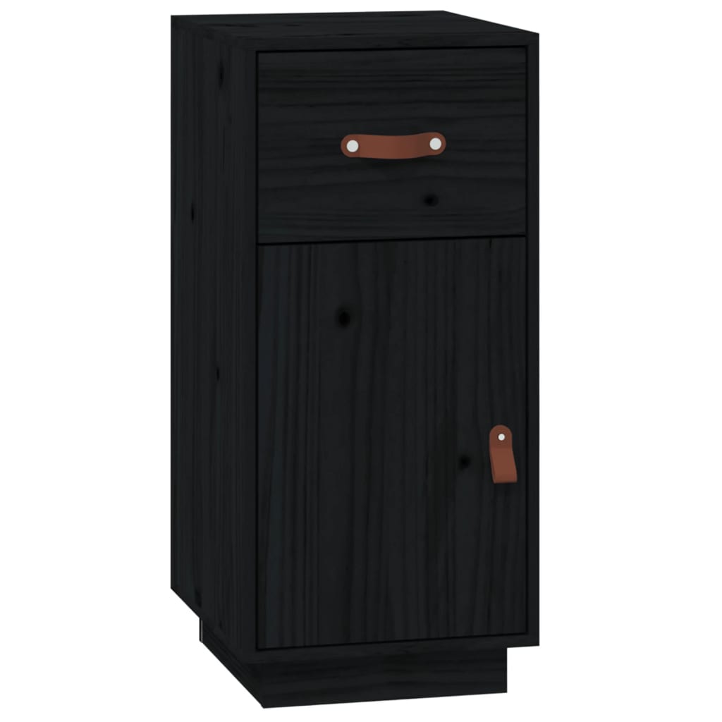 Buffet Noir 34x40x75 cm Bois massif de pin - XIOS