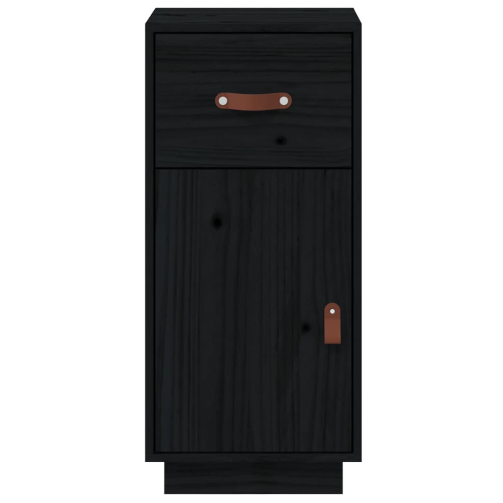 Buffet Noir 34x40x75 cm Bois massif de pin - XIOS