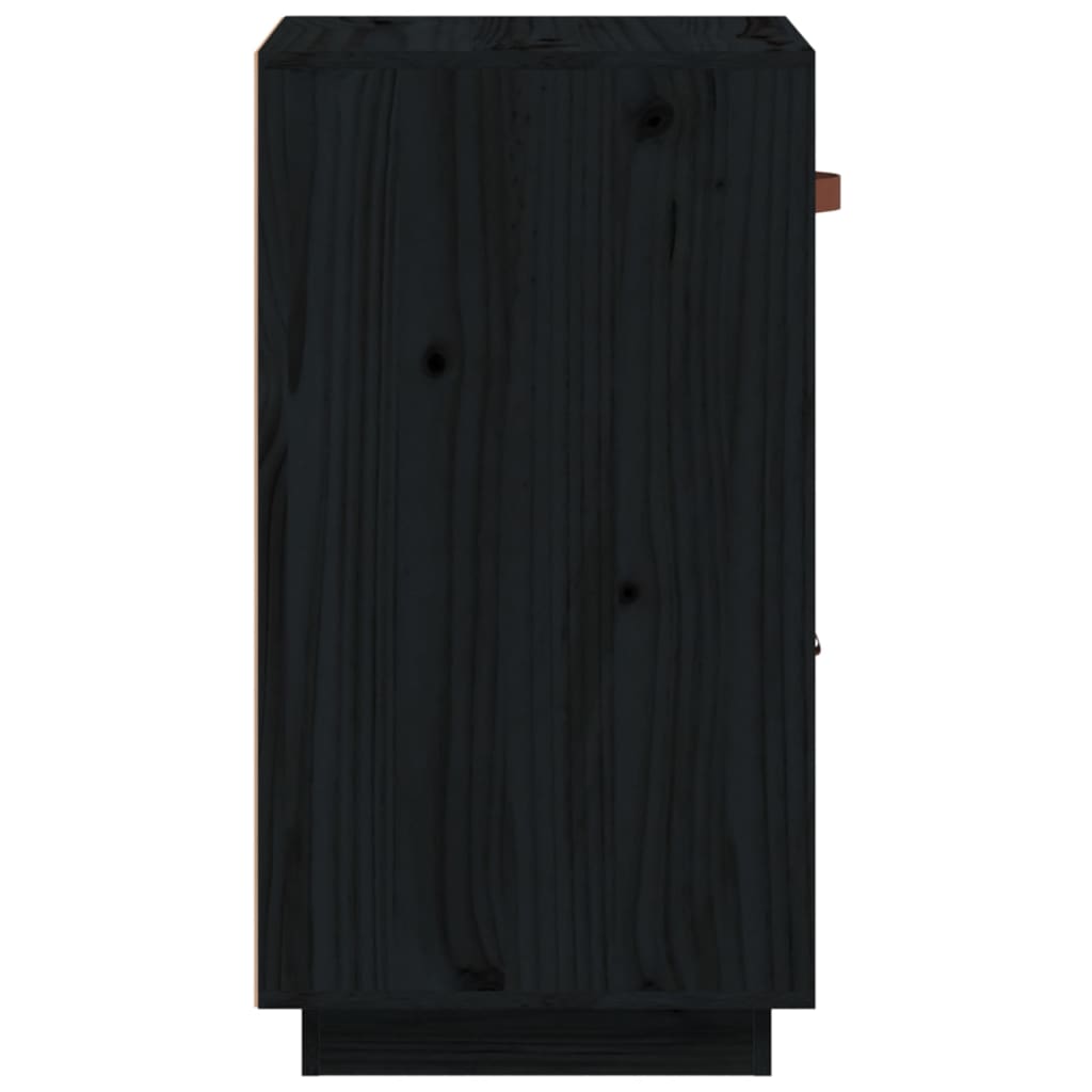 Buffet Noir 34x40x75 cm Bois massif de pin - XIOS