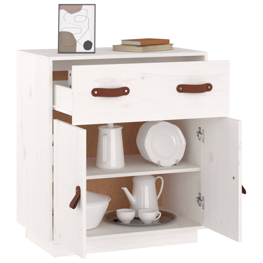 Buffet Blanc 65,5x40x75 cm Bois massif de pin - XIOS