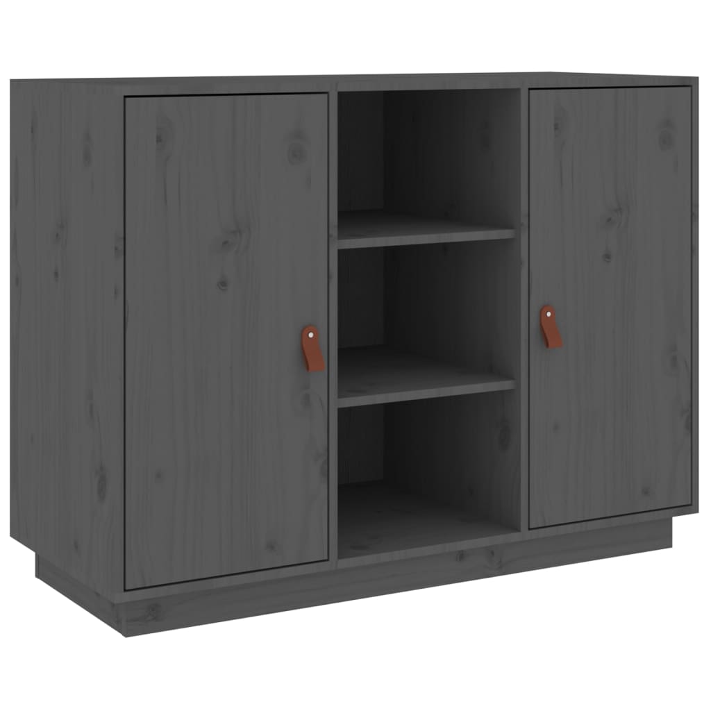Buffet Gris 100x40x75 cm Bois massif de pin - XIOS
