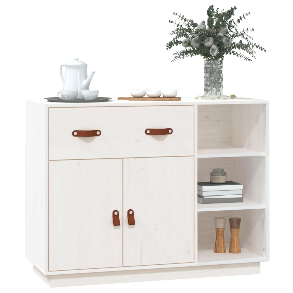 Buffet Blanc 98,5x40x75 cm Bois massif de pin - XIOS