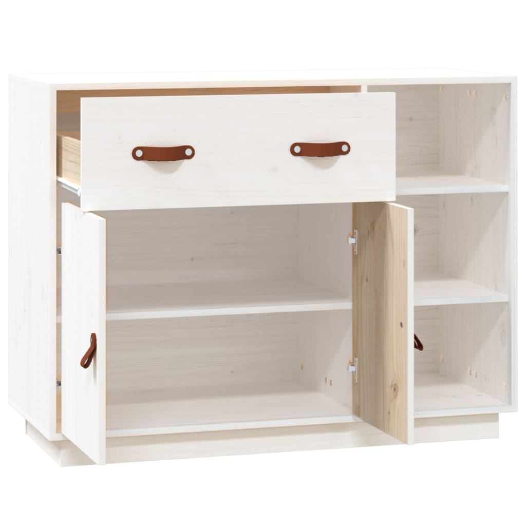 Buffet Blanc 98,5x40x75 cm Bois massif de pin - XIOS