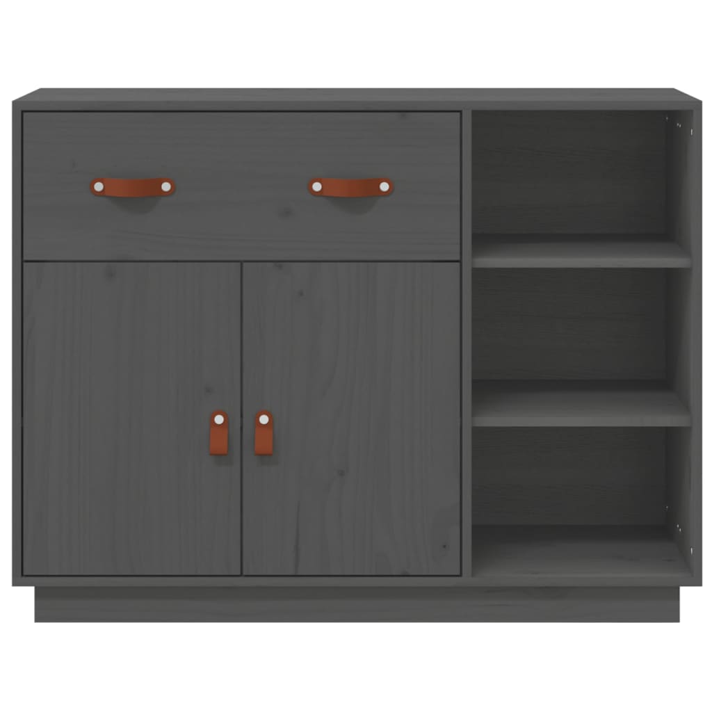 Buffet Gris 98,5x40x75 cm Bois massif de pin - XIOS