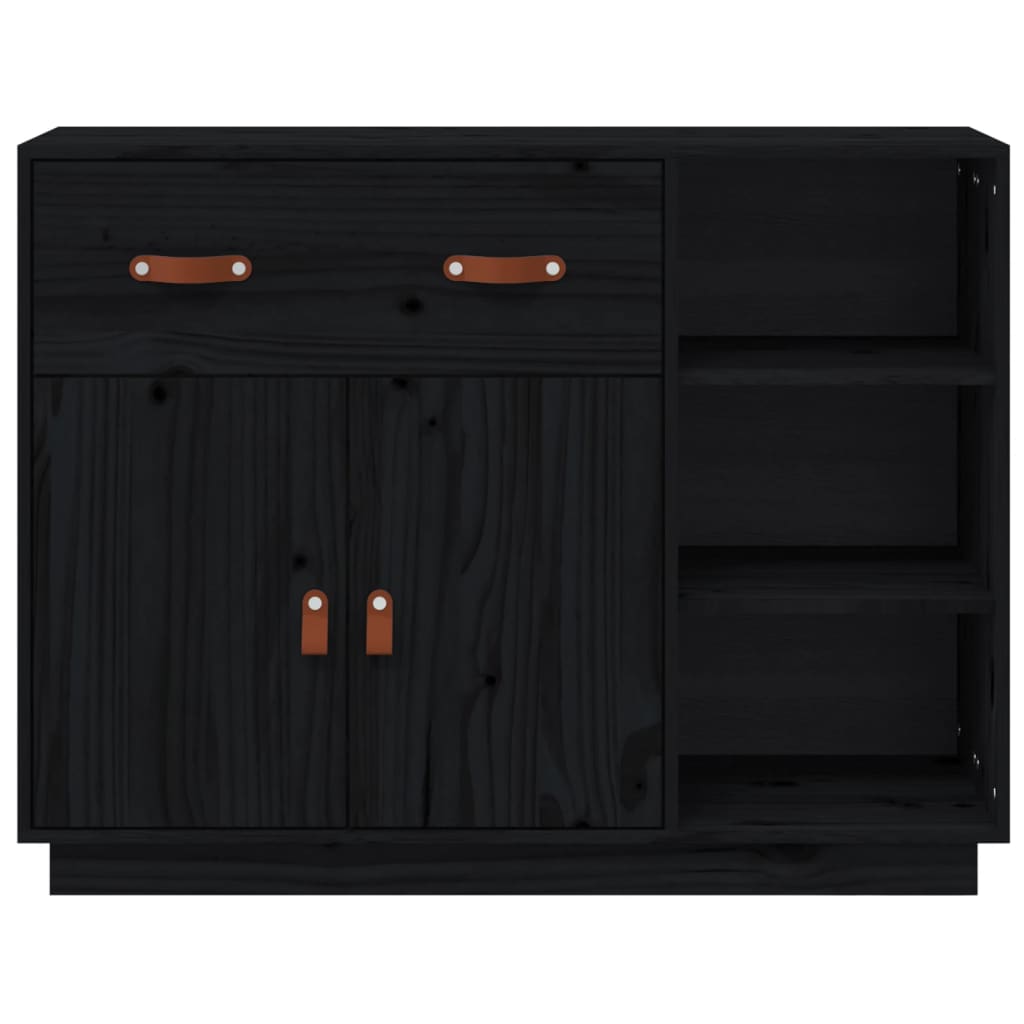 Buffet Noir 98,5x40x75 cm Bois massif de pin - XIOS