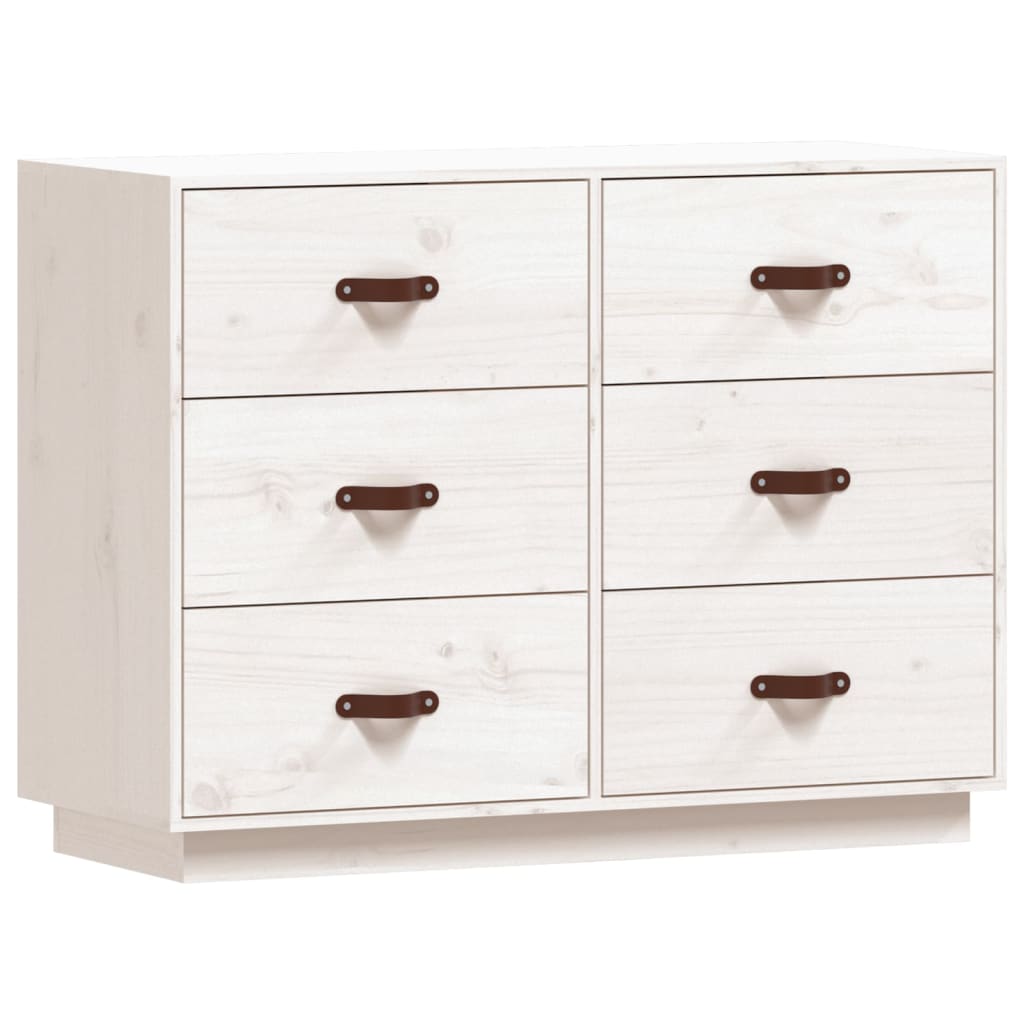 Buffet Blanc 100x40x75 cm Bois massif de pin - XIOS