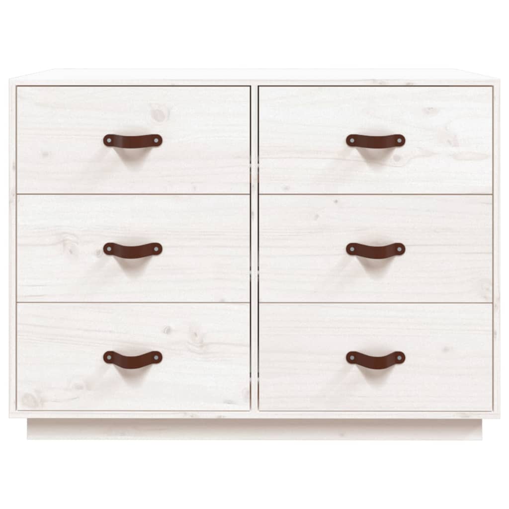 Buffet Blanc 100x40x75 cm Bois massif de pin - XIOS