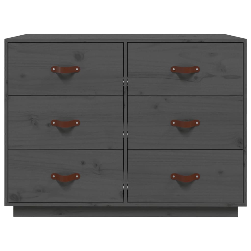 Buffet Gris 100x40x75 cm Bois massif de pin - XIOS