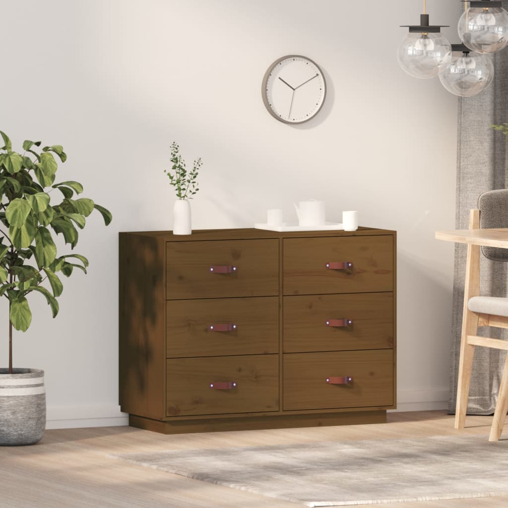 Buffet Marron miel 100x40x75 cm Bois massif de pin - XIOS