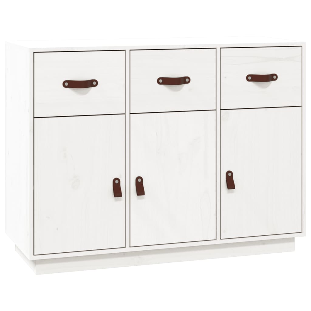 Buffet Blanc 100x40x75 cm Bois massif de pin - XIOS