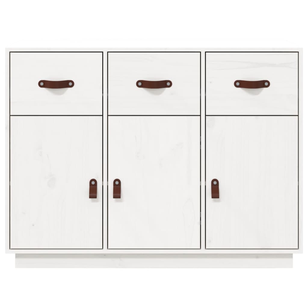 Buffet Blanc 100x40x75 cm Bois massif de pin - XIOS