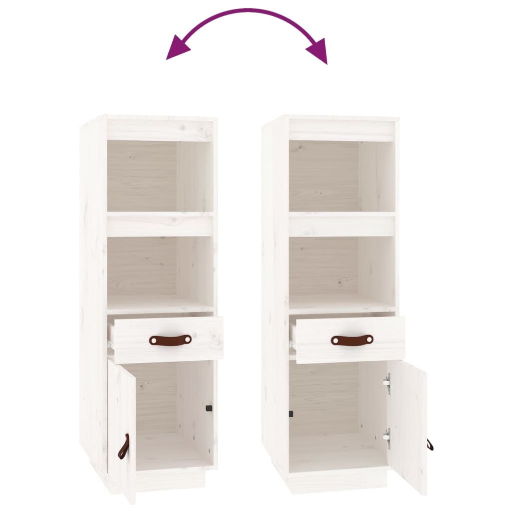 Buffet haut Blanc 34x40x108,5 cm Bois massif de pin - XIOS