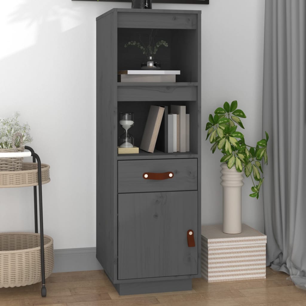 Buffet haut Gris 34x40x108,5 cm Bois massif de pin - XIOS