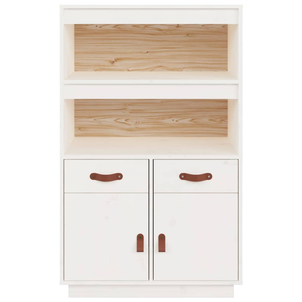 Buffet haut Blanc 67x40x108,5 cm Bois massif de pin - XIOS