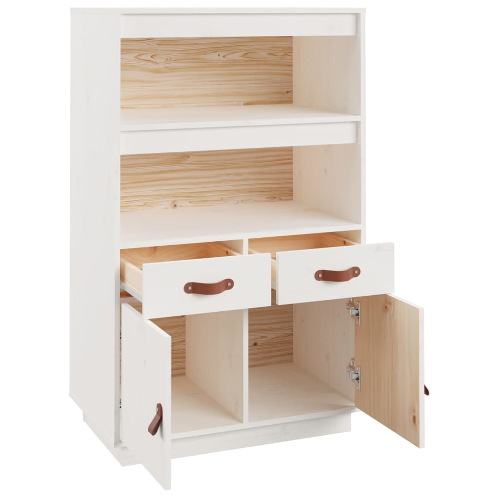 Buffet haut Blanc 67x40x108,5 cm Bois massif de pin - XIOS