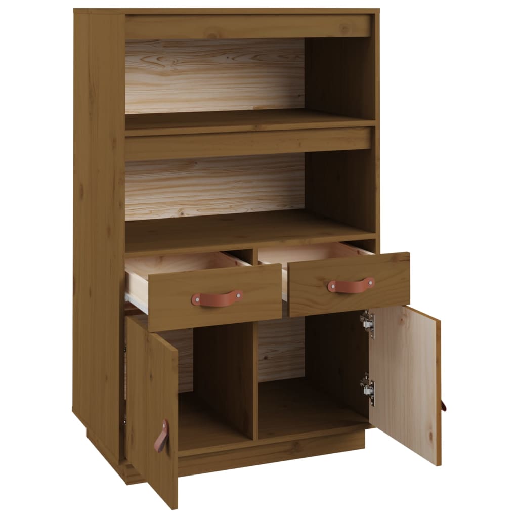 Buffet haut Marron miel 67x40x108,5 cm Bois massif de pin - XIOS