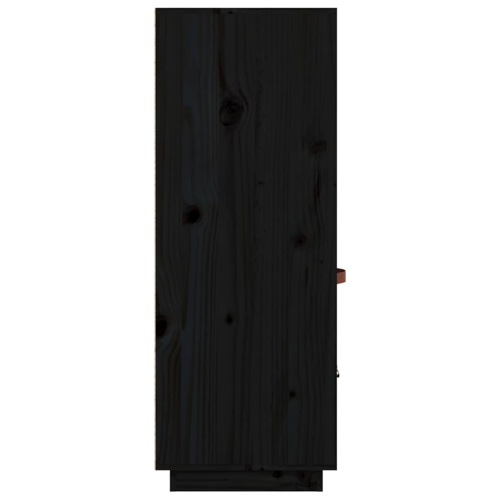 Buffet haut Noir 67x40x108,5 cm Bois massif de pin - XIOS