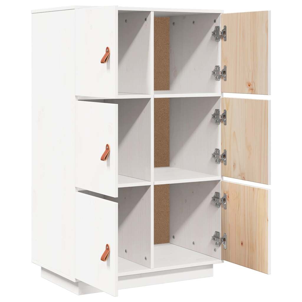 Buffet haut Blanc 67x40x108,5 cm Bois massif de pin Buffets & bahuts vidaXL