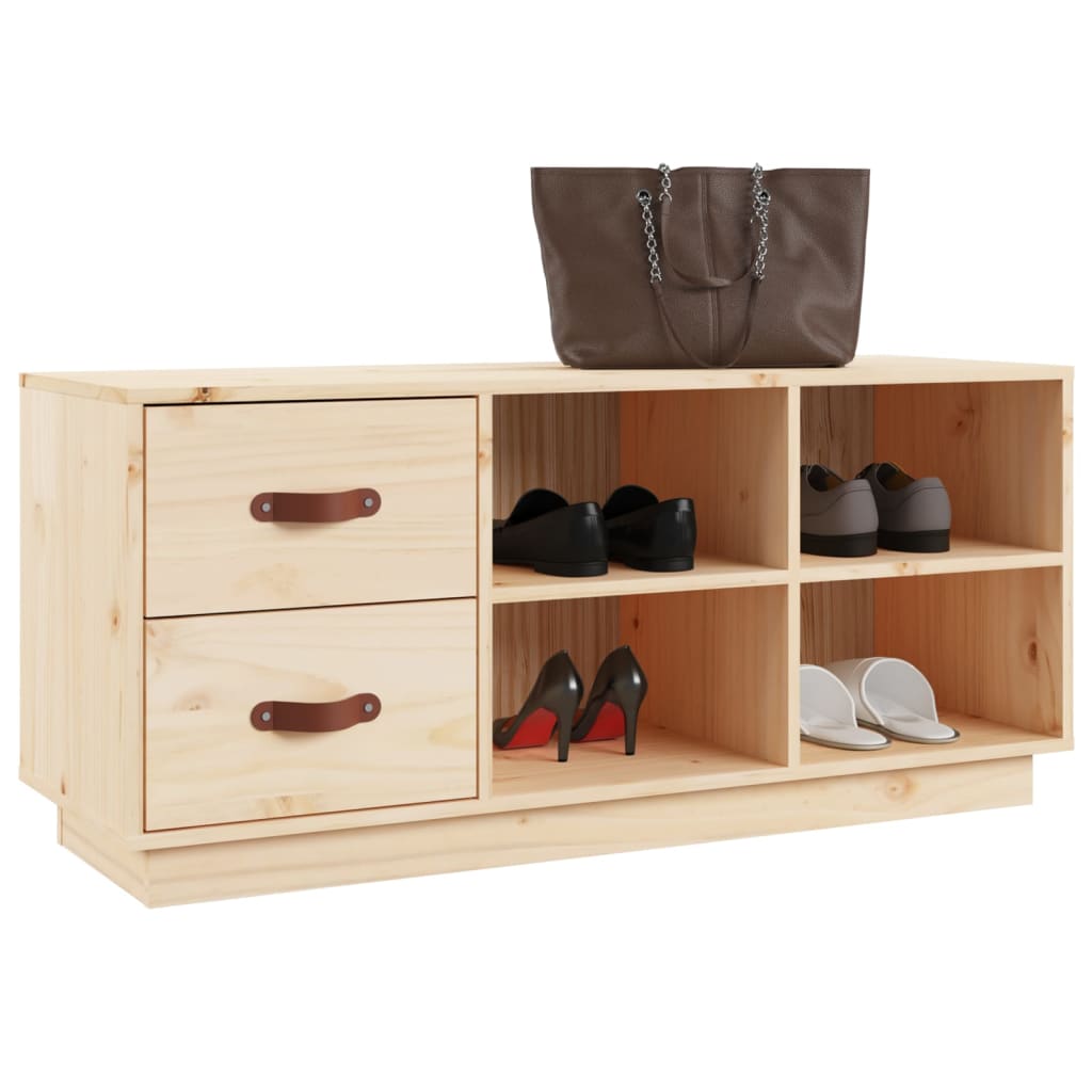 Banc à chaussures 100x34x45 cm Bois de pin massif - XIOS