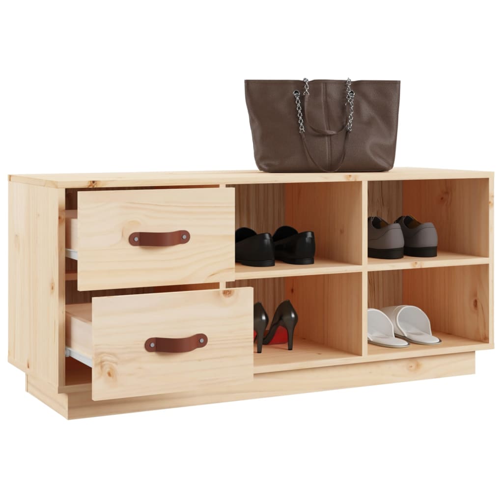 Banc à chaussures 100x34x45 cm Bois de pin massif - XIOS