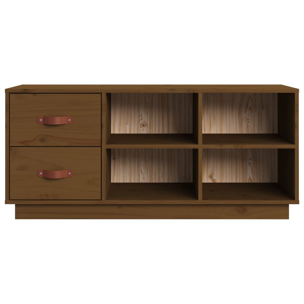 Banc à chaussures Marron miel 100x34x45 cm Bois de pin massif - XIOS