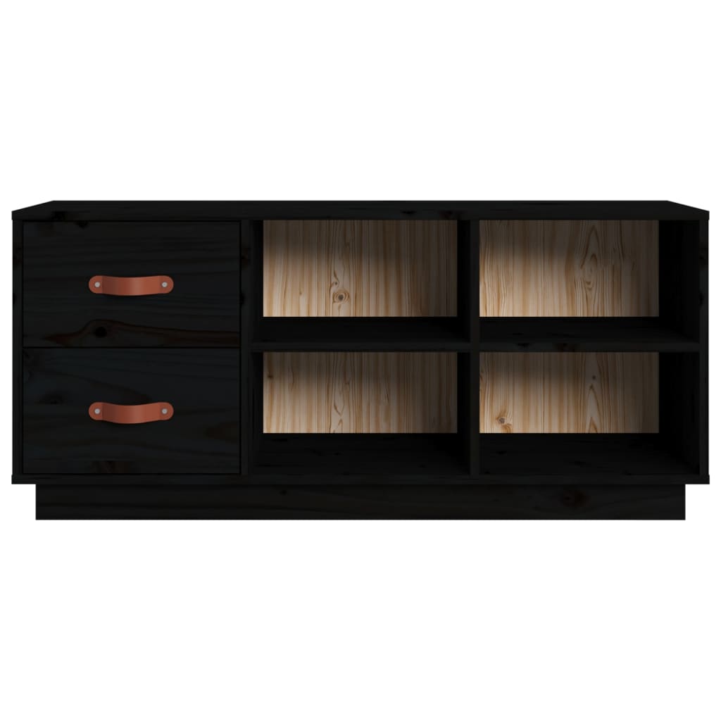 Banc à chaussures Noir 100x34x45 cm Bois de pin massif - XIOS
