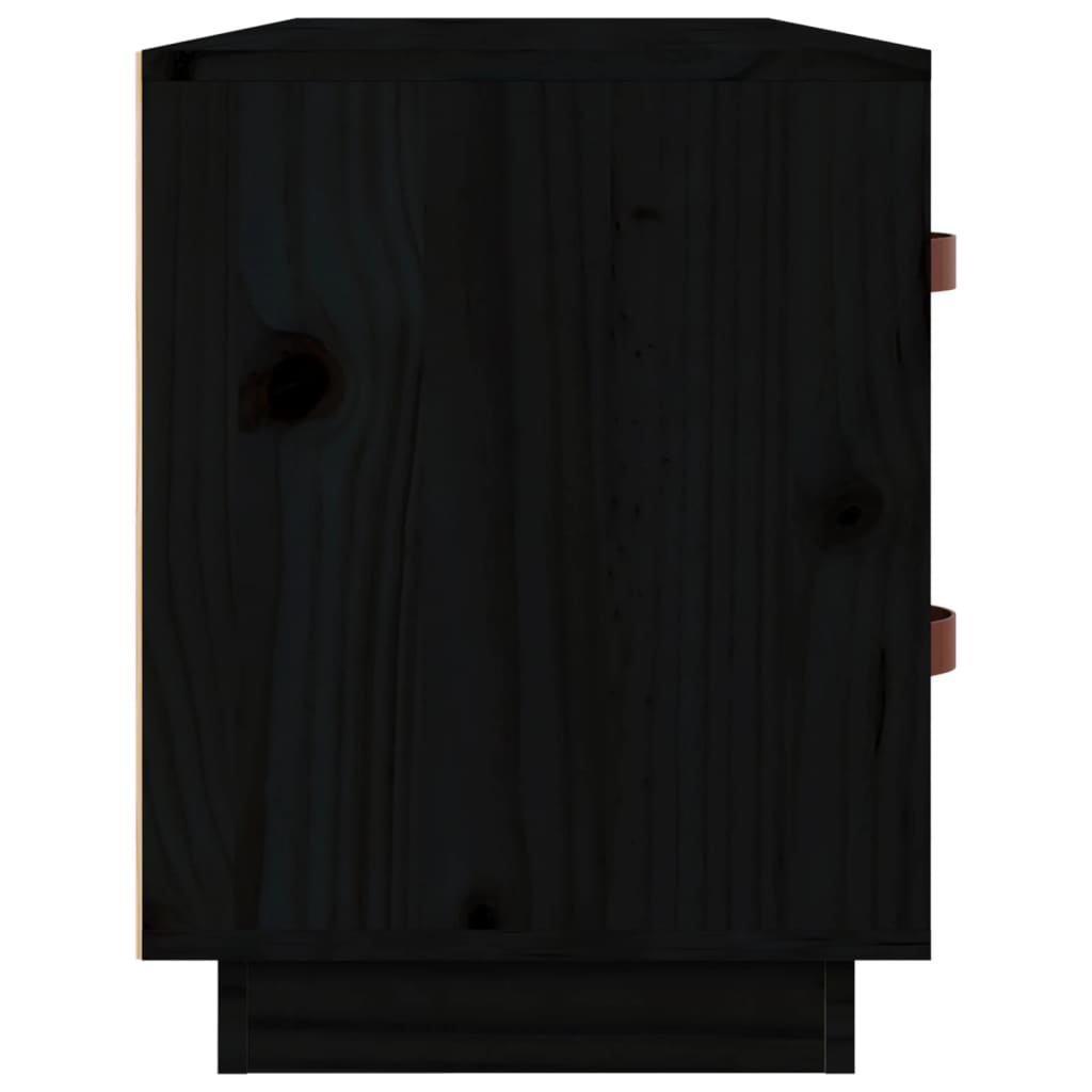 Banc à chaussures Noir 100x34x45 cm Bois de pin massif - XIOS