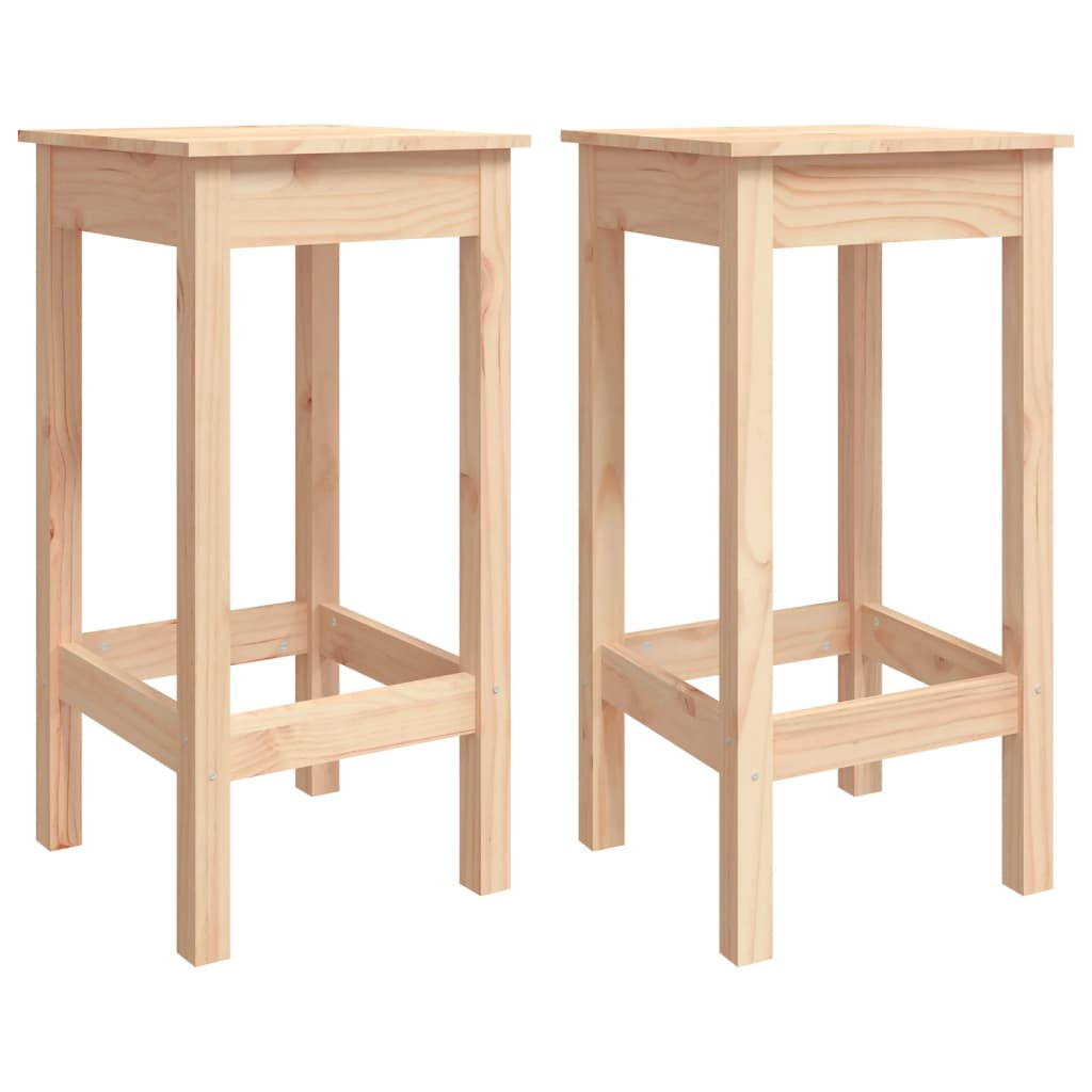 Chaises de bar lot de 2 40x40x78 cm bois de pin solide - XIOS