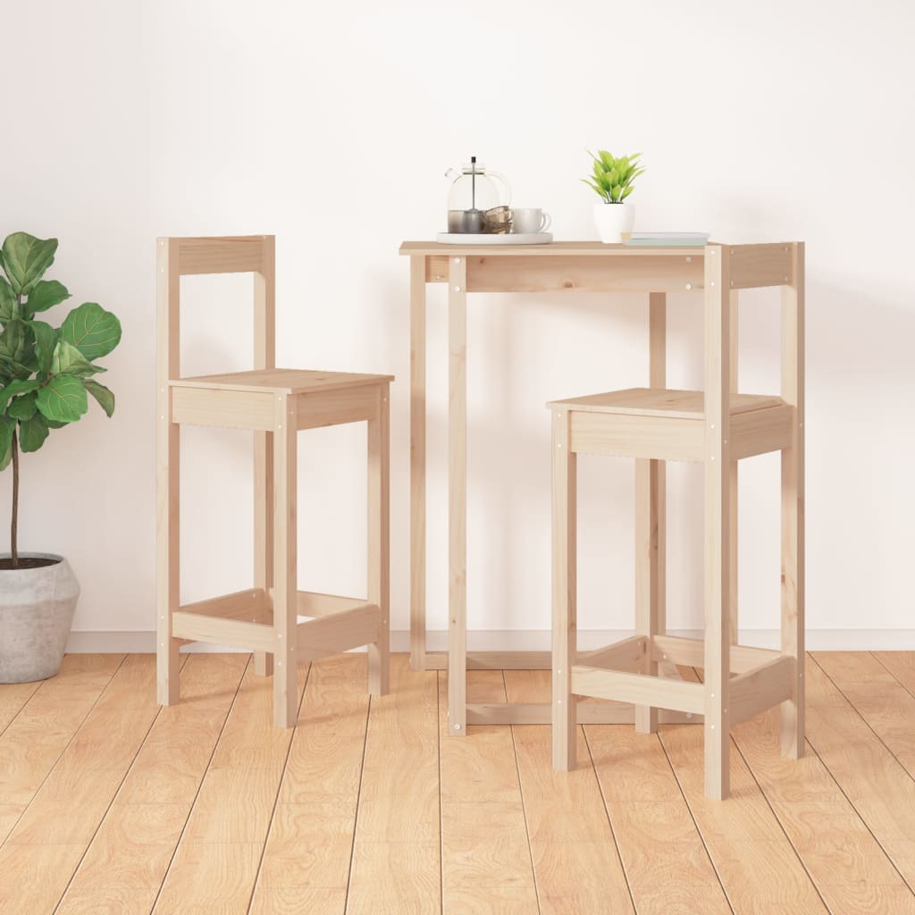 Chaises de bar lot de 2 40x41,5x112 cm bois de pin solide - XIOS