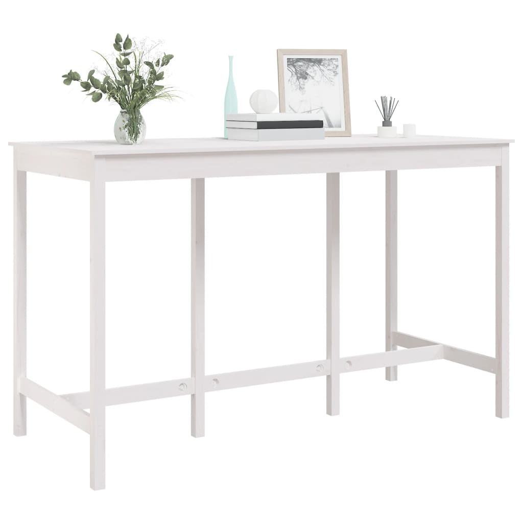 Table de bar Blanc 180x80x110 cm Bois massif de pin - XIOS